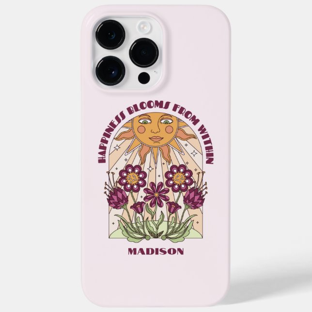 Happiness Blooms From Within Retro Personalised Case-Mate iPhone Case (Back)