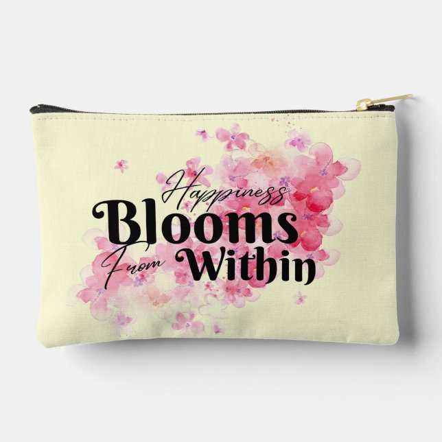 Happiness Blooms From Within Small Accessory Pouch (Back)
