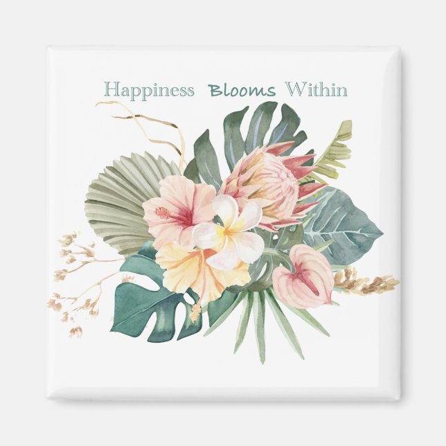 Happiness Blooms Within Magnet Classic (Front)