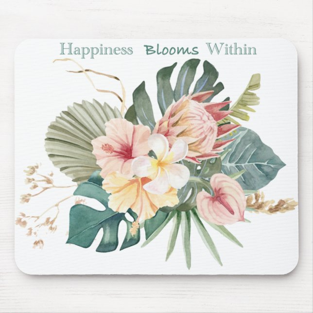 Happiness Blooms Within Mouse Pad (Front)
