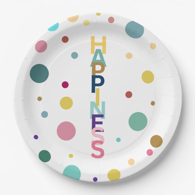 Happiness bubble paper plate (Front)