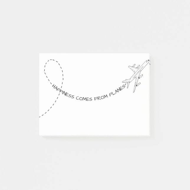 Happiness Comes From Planes (2) Post-it Notes (Front)