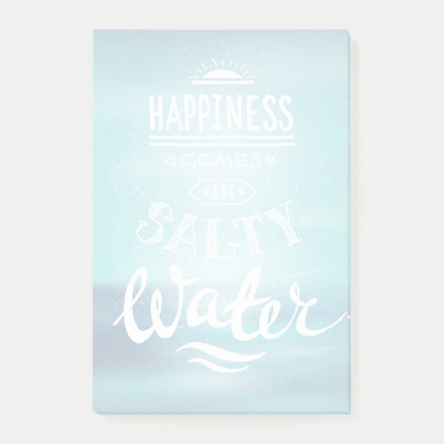 Happiness Comes In Salty Water Post-it Notes (Front)