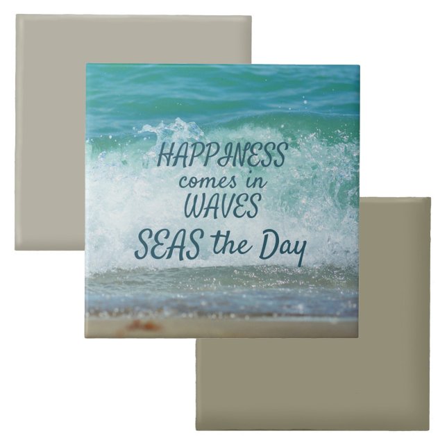 Happiness Comes in Waves Breaking Wave Ceramic Tile (Creator Uploaded)