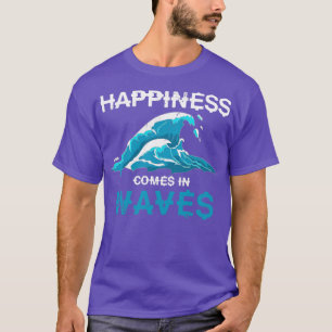 Happiness Comes In Waves Kiteboarding T-Shirt