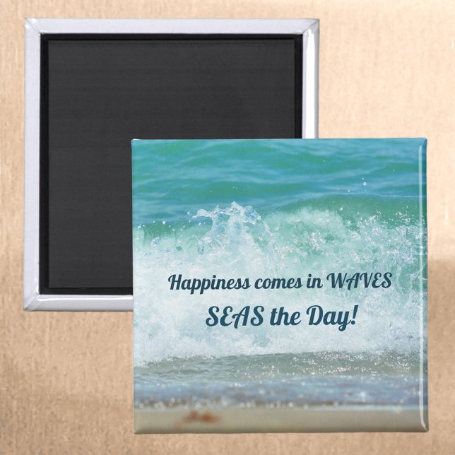Happiness Comes in Waves Seas the Day Magnet (Creator Uploaded)