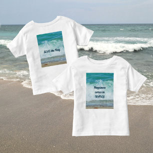 Happiness Comes in Waves Seas the Day Toddler T-Shirt