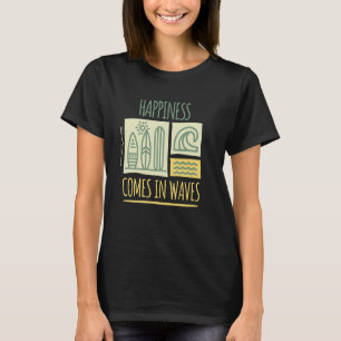 Happiness Comes In Waves Virgin Islands Surfing US T-Shirt