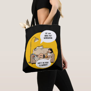 Happiness Economics, Cat Philosophy Unveiled Tote Bag