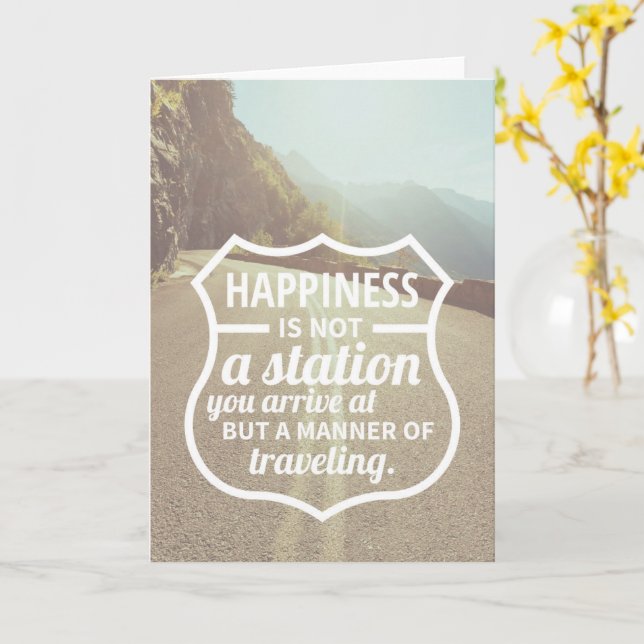 Happiness Encouragement Success Life Tips QuoteArt Card (Yellow Flower)