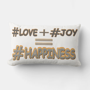 "HAPPINESS EQUATION" Cute Design. Buy Now Lumbar Cushion