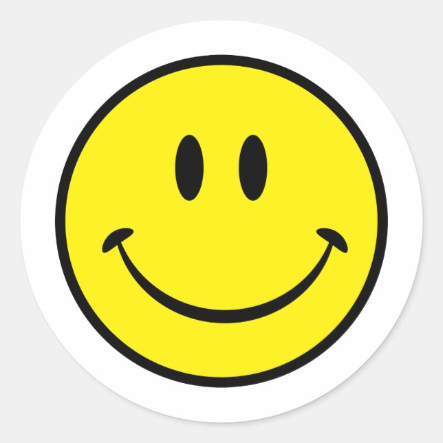 Happiness Face Classic Round Sticker (Front)