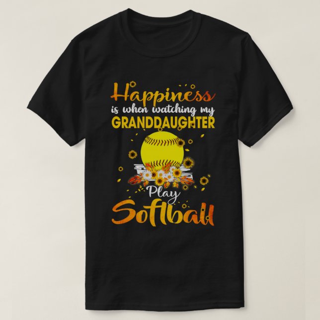 HAPPINESS GRANDDAUGHTER SOFTBALL T-Shirt (Design Front)