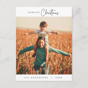 Happiness Greeting Merriest Christmas Family Photo Postcard