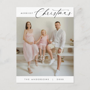 Happiness Greeting Merriest Christmas Family Photo Postcard