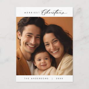 Happiness Greeting Merriest Christmas Family Photo Postcard