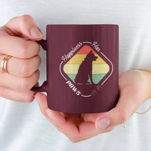 Happiness Has Paws Design Two-Tone Coffee Mug