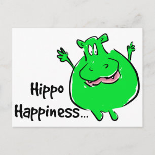 Happiness Hippo - post card
