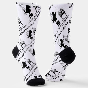 Happiness In Life Is Found In Serendipity Cat Fish Socks