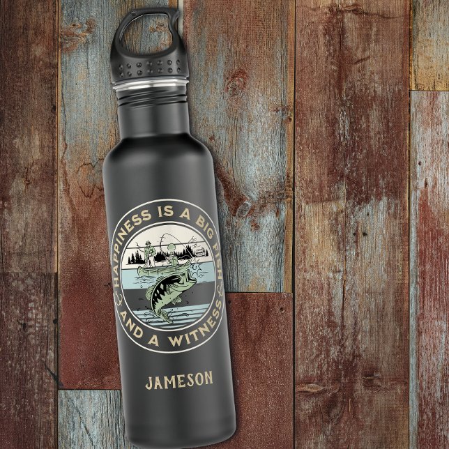 Happiness Is A Big Fish And A Witness 710 Ml Water Bottle (Creator Uploaded)
