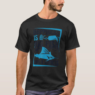 Happiness Is A Big Fish And A Witness Ocean Angler T-Shirt
