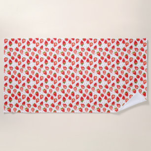 Happiness Is A Bowl Of Fresh Strawberries Beach Towel