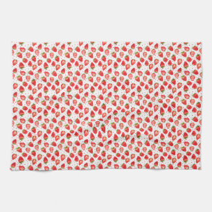 Happiness Is A Bowl Of Fresh Strawberries Tea Towel