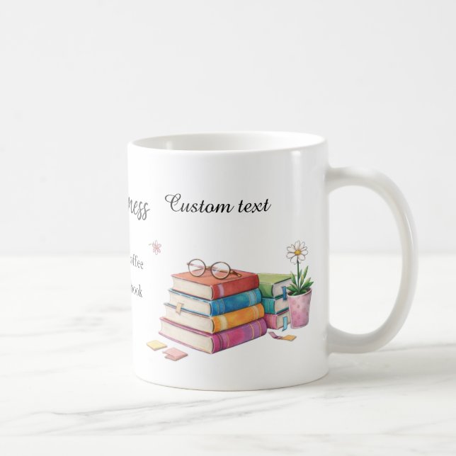 Happiness Is a Cup of Coffee & a Good Book Mug  (Right)