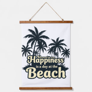 Happiness Is a Day at the Beach Wall Hanging Hanging Tapestry