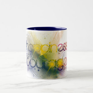 happiness is a form of courage Two-Tone coffee mug