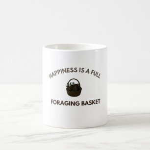 Happiness Is a Full Foraging Basket Mushroom Forag Coffee Mug