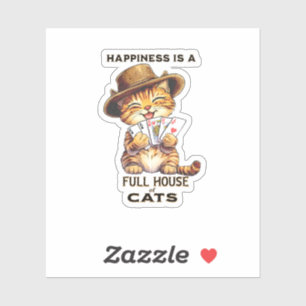 HAPPINESS IS A FULL HOUSE OF CATS Cat Poker