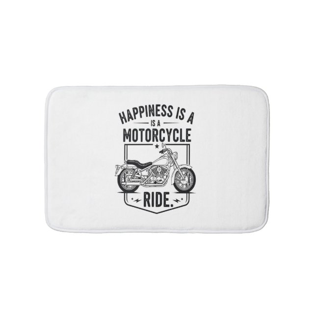 Happiness is a Motorcycle Ride.jpg Bath Mat (Front)