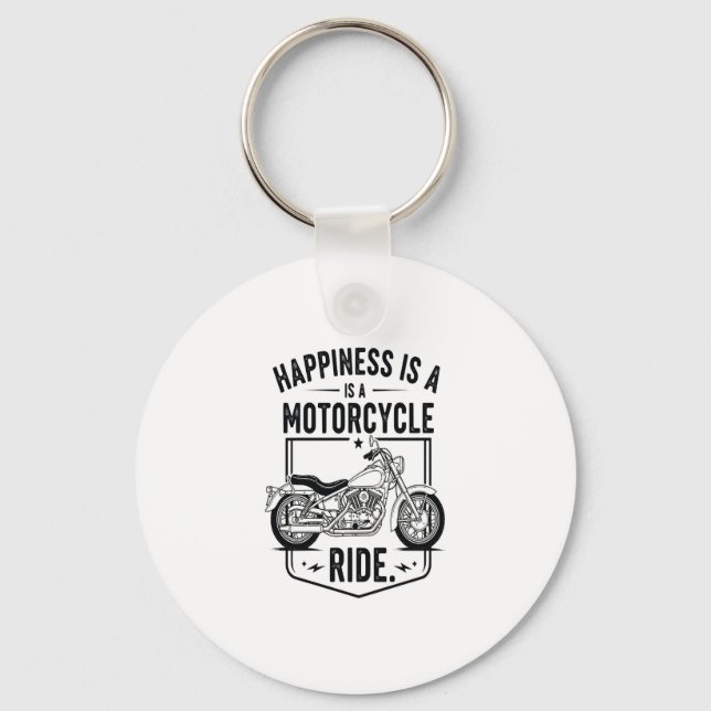 Happiness is a Motorcycle Ride.jpg Key Ring (Front)