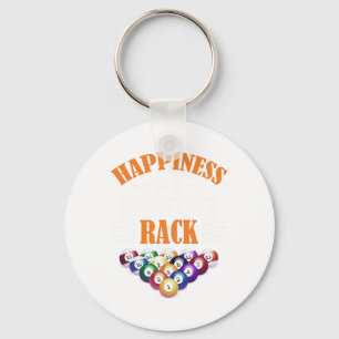 Happiness Is A Perfect Rack Billiard Game Lover Bi Key Ring