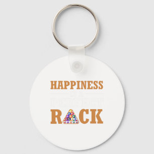 Happiness Is A Perfect Rack Billiard Game Lover Bi Key Ring