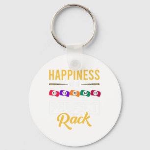 Happiness Is A Perfect Rack Billiard Game Lover Bi Key Ring