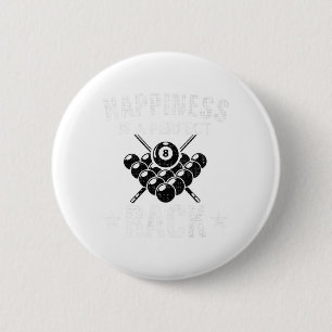 Happiness Is A Perfect Rack Funny Pool Billiards C 6 Cm Round Badge