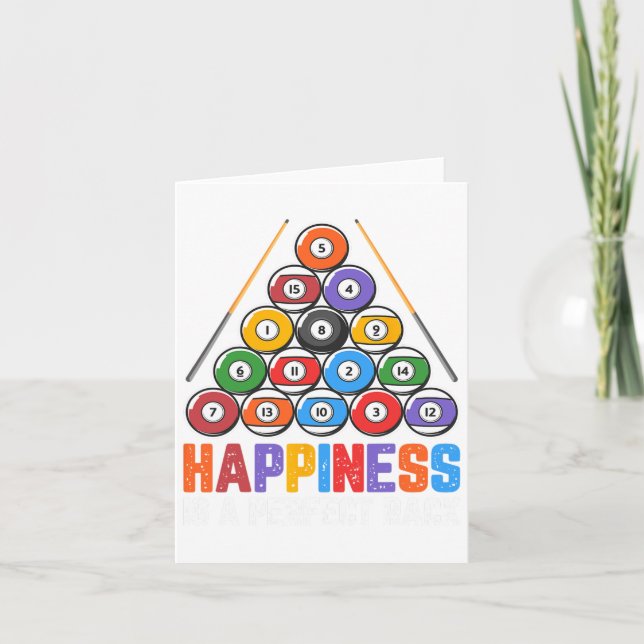 Happiness Is A Perfect Rack - Snooker Pool Player  Card (Front)