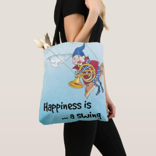 Happiness is a swing tote bag