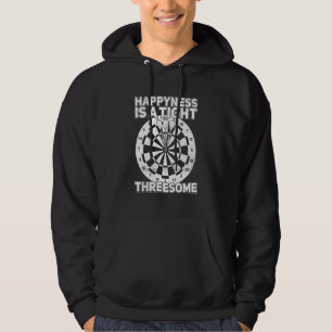 Happiness Is A Tight Threesome Darts Player Dart P Hoodie