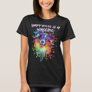 Happiness Is a Wagging Aussie Australian Shepherd T-Shirt