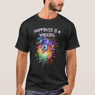 Happiness Is a Wagging Aussie Australian Shepherd  T-Shirt