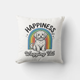 Happiness Is a Wagging Tail Dog Lover Design_1 Cushion