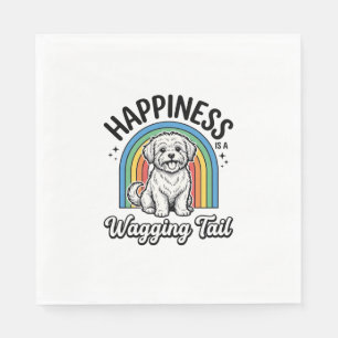 Happiness Is a Wagging Tail Dog Lover Design_1 Napkin
