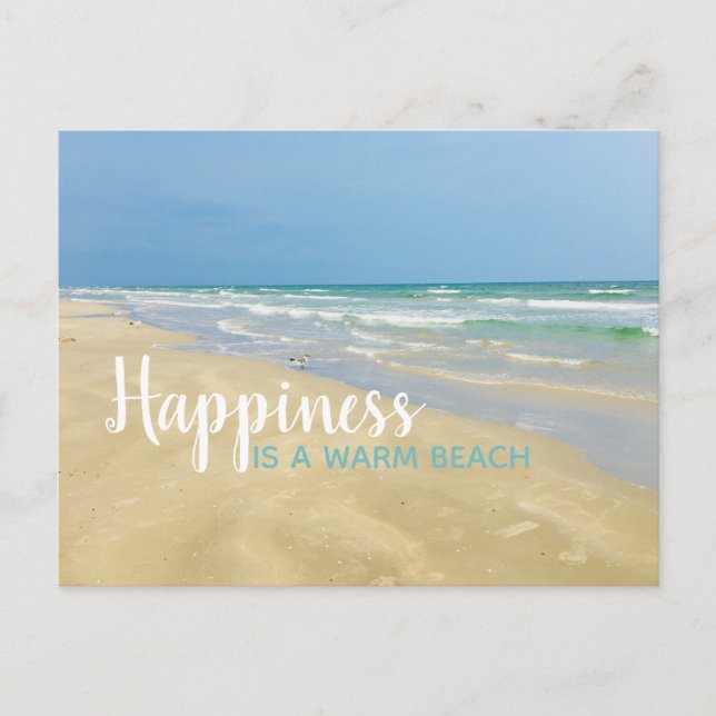 Happiness is a Warm Beach Postcard (Front)