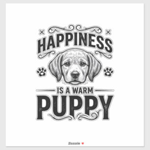 Happiness Is A Warm Puppy Vintage Dog Shirt Design