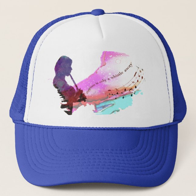 Happiness Is A Whistle Away - Trucker Hat (Front)