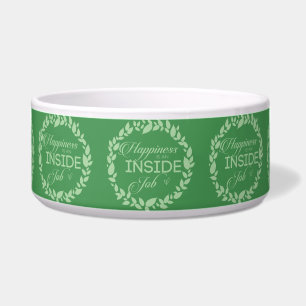 Happiness Is An Inside Job Green Wreath Bowl