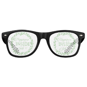 Happiness Is An Inside Job Green Wreath Retro Sunglasses